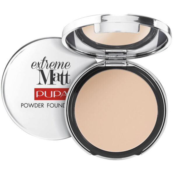 Pupa Extreme Mat Fondotinta Fondotinta Compatto in Polvere Effetti Opaco Naturale -Colore N.010 Porcelain