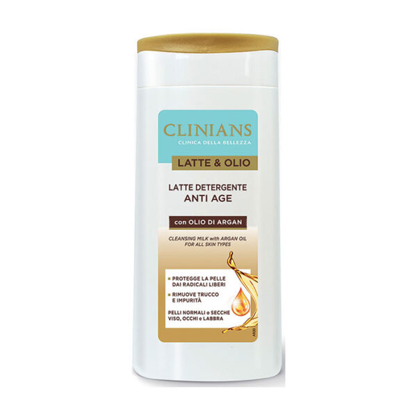 Clinians Latte Detergente Anti Age con Olio di Argan -200 ml