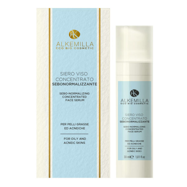 Alkemilla Siero Concentrato Sebonormalizzante per Pelli Grasse e Acneiche -30 ml