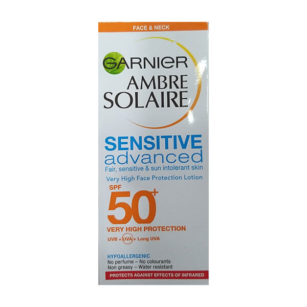 Garnier Ambre Solaire Advanced Sensitive Viso UV Crema idratante SPF 50+