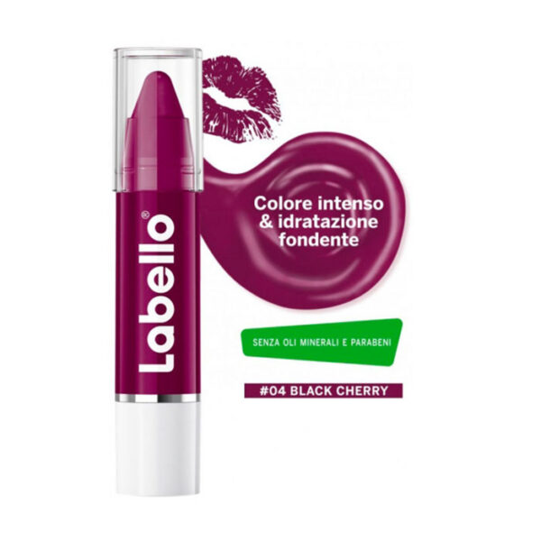Labello Crayon Lipstick 04 Black Cherry colore Intenso