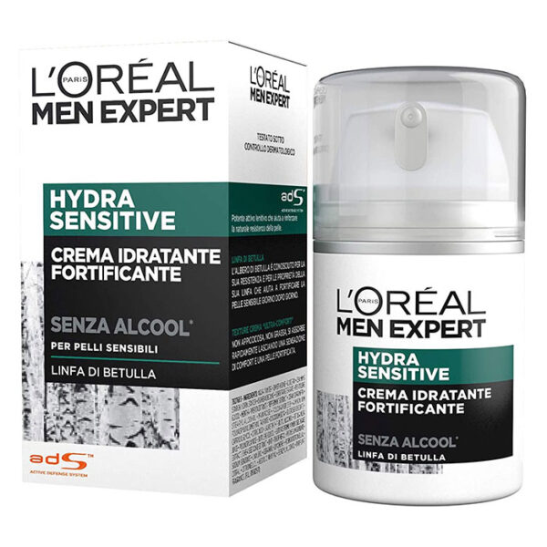 L'Oreal Paris Men Expert Hydra Sensitive Crema Idratante Fortificante -50 ml