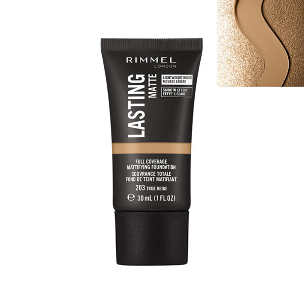 Rimmel London Fondotinta Lasting Matte -Colore N.203 True Beige