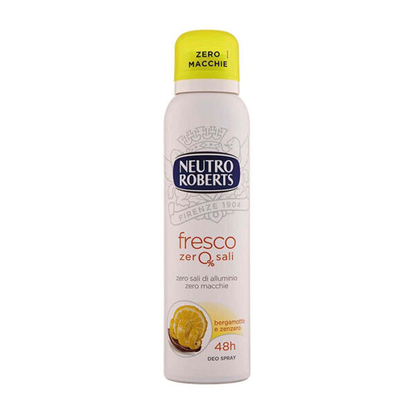 Neutro Roberts Deodorante Spray Fresco 0% sali bergamotto e zenzero -150 ml