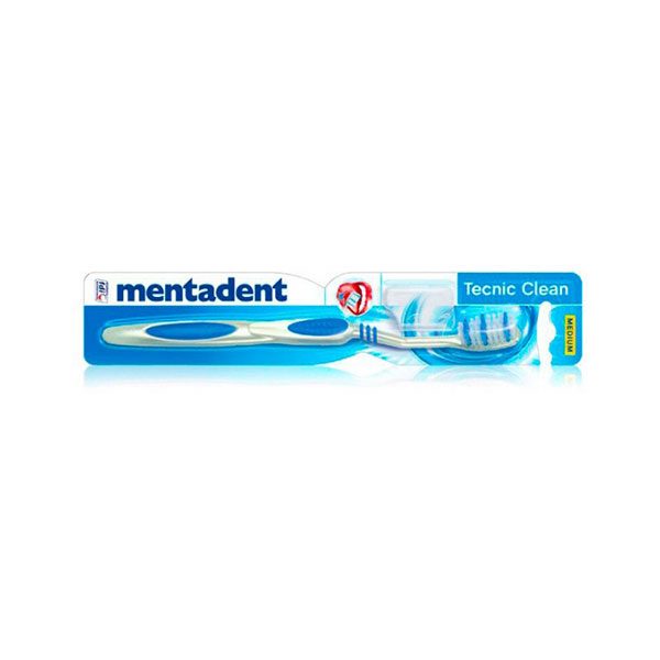 Mentadent Spazzolino Tecnic Clean Medio Con Copritestina