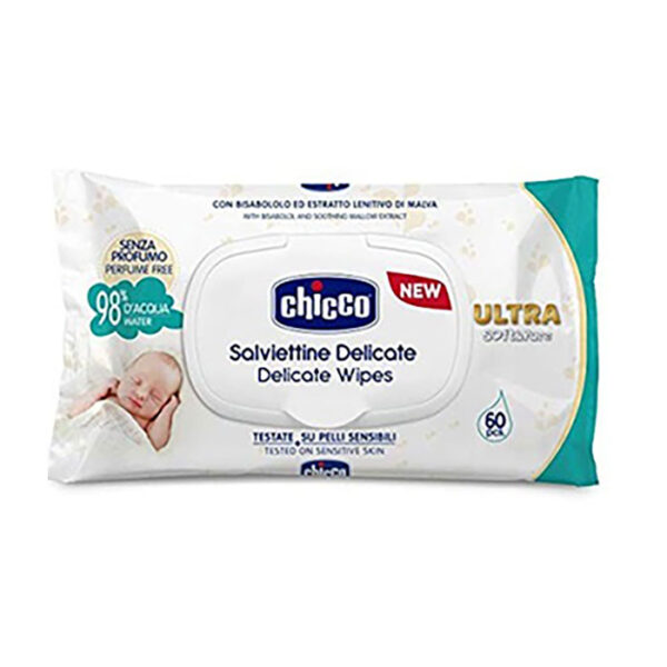 Chicco Salviettine Delicate Ultra Soft And Pure 60Pz
