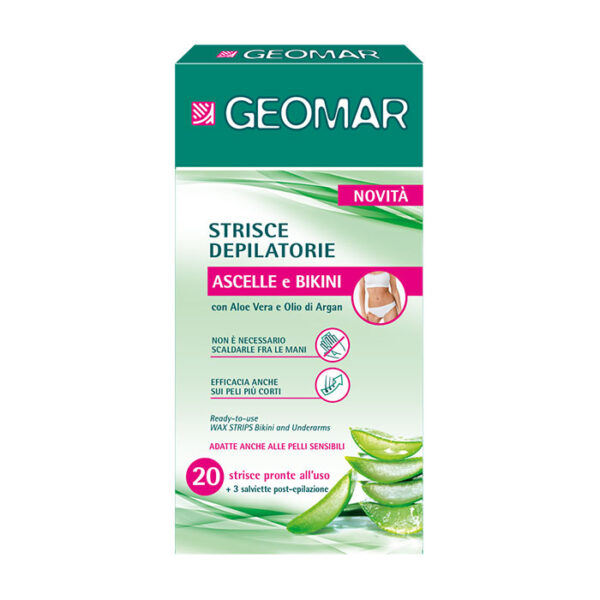 Geomar Strisce Depilatorie Ascelle & Bikini -20 Pezzi