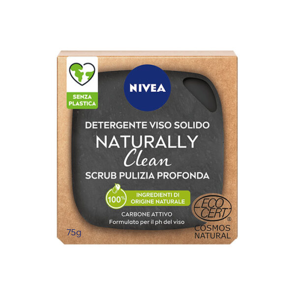 Nivea Detergente Solido Naturally Clean Scrub Pulizia Profonda -75 ml