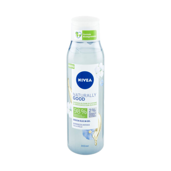 Nivea Naturally Good Doccia Olio in Gel Fiori di Cotone -300 ml