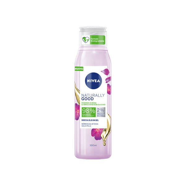 Nivea Naturally Good Doccia Olio in Gel Rosa -300 ml
