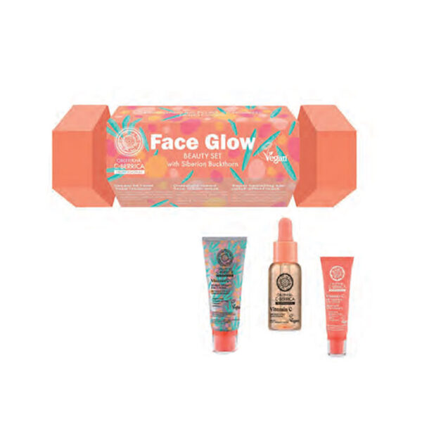 Natura Siberica Gift Set Face Glow Linea Illuminante -Crema Detergente+ Maschera Notte + Eye Patch Mask