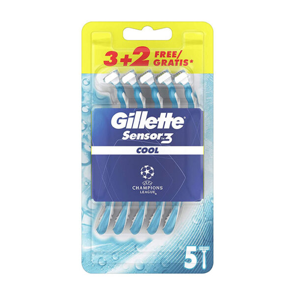 Gillette Sensor3 Rasoio Usa E Getta Cool Set da 5 Pezzi