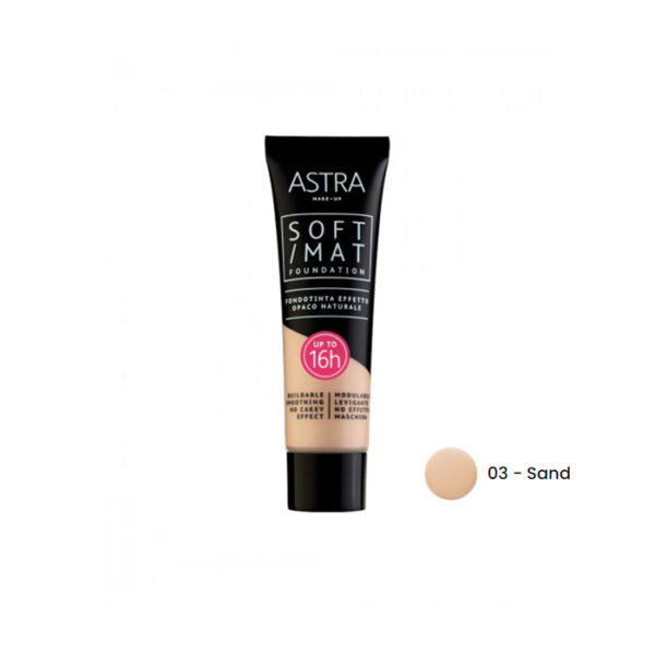 Astra Fondotinta Soft Mat Foundation -03 Sand