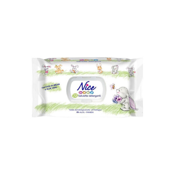 Nice Baby Salviette Baby con Coperchio -72 Pz