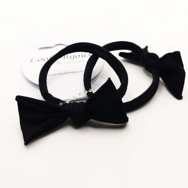 Look Bijoux Elastico per Capelli Colore Nero con Fiocco