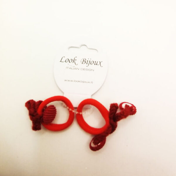 Look Bijoux Elastico per Capelli Coppia Blu o Rossa