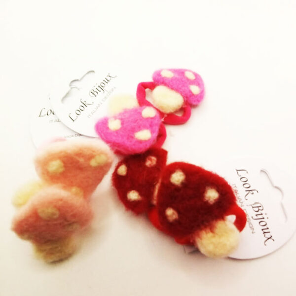 Look Bijoux Elastico per Capelli Coppia Funghetti