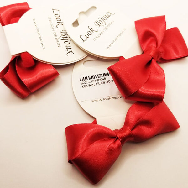 Look Bijoux Elastico per Capelli con Fiocco Rosso