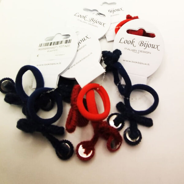 Look Bijoux Elastico per Capelli Coppia Blu o Rossa