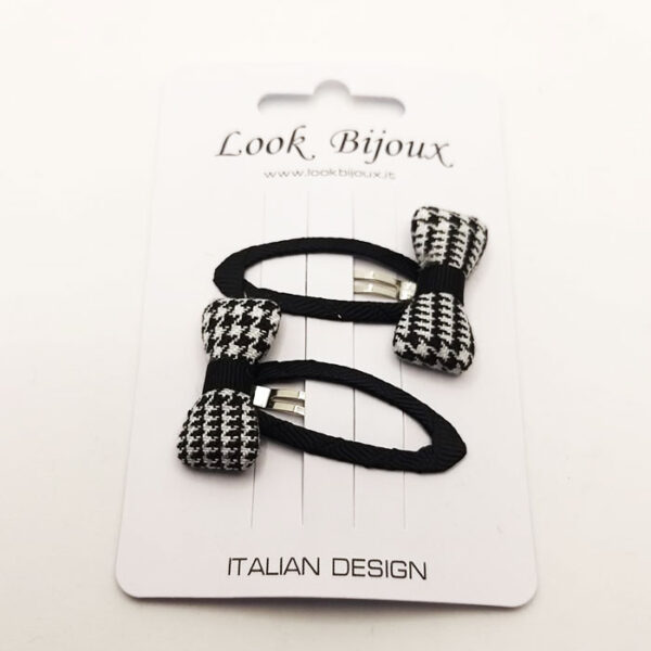 Look Bijoux Mollette per Capelli Coppia Fiori Colore Nero