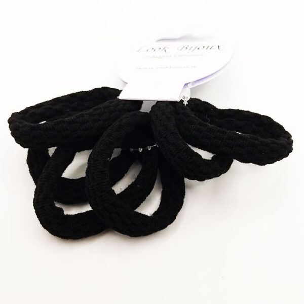 Look Bijoux Elastico per Capelli Colore Nero -6 pezzi