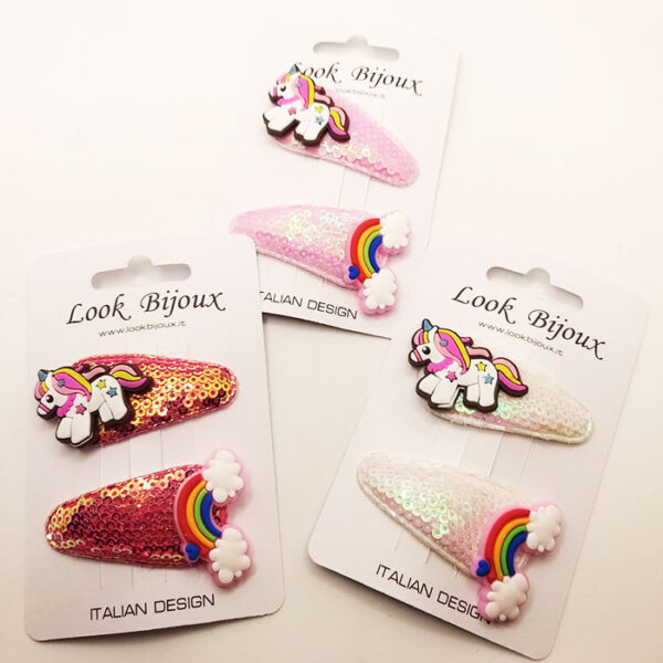 Look Bijoux Mollette Per Capelli Unicorno