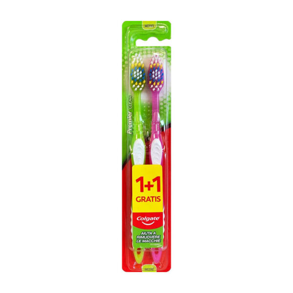 Colgate Spazzolino Denti Premier Clean Medio Pz 1+1