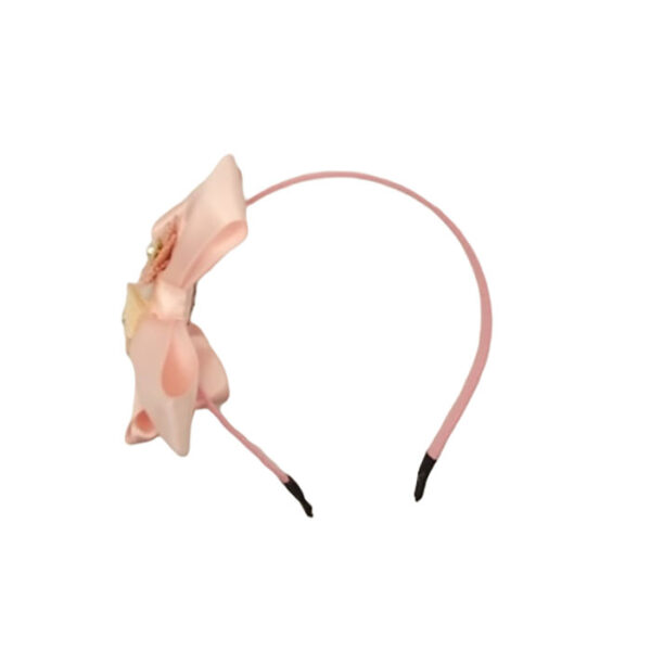 Look Bijoux Cerchietto per Capelli Rosa con Fiocco e Fiori