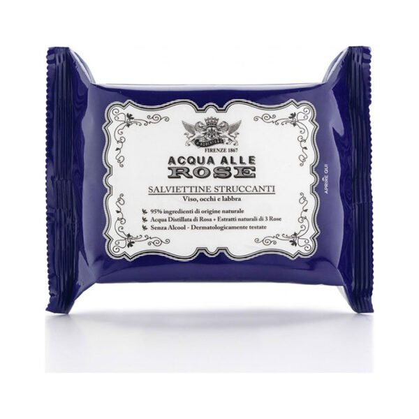 Roberts Acqua alle Rose Salviettine Detergenti Struccanti Viso Labbra Occhi -20 pz