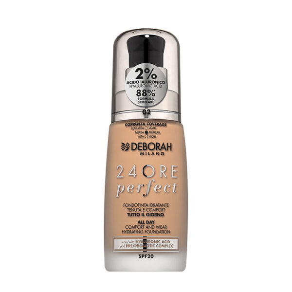 Deborah Fondotinta 24Ore Perfect con Acido Ialuronico -02 True Beige