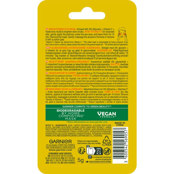 GARNIER Maschera Occhi Illuminante